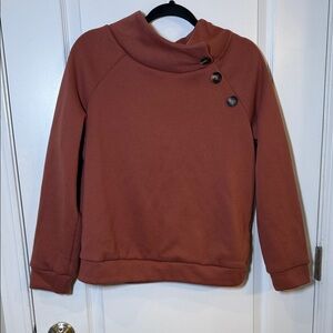 Women's Button Sweater - Brown, size medium